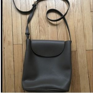 NWOT grey faux leather purse